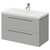 Napoli 390 Gloss Grey Pearl 800mm Wall Mounted Vanity Unit with 1 Tap Hole Basin and 2 Drawers with Polished Chrome Handles Right Hand View