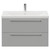 Napoli 390 Gloss Grey Pearl 800mm Wall Mounted Vanity Unit with 1 Tap Hole Basin and 2 Drawers with Polished Chrome Handles View from Front