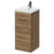 Napoli Tobacco Oak 400mm Floor Standing Vanity Unit with 1 Tap Hole Glide Basin and Single Door with Gunmetal Grey Handle Right Hand View