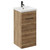 Napoli Tobacco Oak 400mm Floor Standing Vanity Unit with 1 Tap Hole Glide Basin and Single Door with Gunmetal Grey Handle Left Hand View