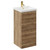 Napoli Tobacco Oak 400mm Floor Standing Vanity Unit with 1 Tap Hole Glide Basin and Single Door with Brushed Brass Handle Left Hand View