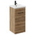 Napoli Tobacco Oak 400mm Floor Standing Vanity Unit with 1 Tap Hole Glide Basin and Single Door with Matt Black Handle Left Hand View