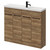Napoli Combination Tobacco Oak 1000mm Floor Standing Vanity Unit with Slimline 1 Tap Hole Basin and 4 Doors with Matt Black Handles Right Hand View
