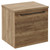 Napoli Tobacco Oak 500mm Wall Mounted Vanity Unit for Countertop Basins with Single Drawer and Gunmetal Grey Handle Left Hand View