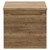 Napoli Tobacco Oak 500mm Wall Mounted Vanity Unit for Countertop Basins with Single Drawer and Brushed Brass Handle View from Front