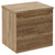 Napoli Tobacco Oak 500mm Wall Mounted Vanity Unit for Countertop Basins with Single Drawer and Brushed Brass Handle Left Hand View