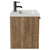 Napoli Tobacco Oak 500mm Wall Mounted Vanity Unit with 1 Tap Hole Basin and Single Drawer with Gunmetal Grey Handle View from Side