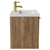 Napoli Tobacco Oak 500mm Wall Mounted Vanity Unit with 1 Tap Hole Basin and Single Drawer with Brushed Brass Handle View from Side