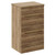 Napoli Tobacco Oak 500mm Floor Standing Vanity Unit for Countertop Basins with 2 Drawers and Brushed Brass Handles Left Hand View