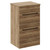 Napoli Tobacco Oak 500mm Floor Standing Vanity Unit for Countertop Basins with 2 Drawers and Matt Black Handles Left Hand View