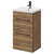 Napoli Tobacco Oak 500mm Floor Standing Vanity Unit with 1 Tap Hole Basin and 2 Drawers with Gunmetal Grey Handles Right Hand View