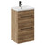 Napoli Tobacco Oak 500mm Floor Standing Vanity Unit with 1 Tap Hole Basin and 2 Drawers with Gunmetal Grey Handles Left Hand View