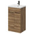 Napoli Tobacco Oak 500mm Floor Standing Vanity Unit with 1 Tap Hole Basin and 2 Doors with Gunmetal Grey Handles Right Hand View