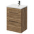 Napoli Tobacco Oak 600mm Floor Standing Vanity Unit with 1 Tap Hole Basin and 2 Drawers with Gunmetal Grey Handles Right Hand View