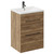 Napoli Tobacco Oak 600mm Floor Standing Vanity Unit with 1 Tap Hole Basin and 2 Drawers with Gunmetal Grey Handles Left Hand View