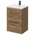 Napoli Tobacco Oak 600mm Floor Standing Vanity Unit with 1 Tap Hole Basin and 2 Drawers with Matt Black Handles Right Hand View