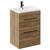 Napoli Tobacco Oak 600mm Floor Standing Vanity Unit with 1 Tap Hole Basin and 2 Drawers with Matt Black Handles Left Hand View