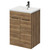 Napoli Tobacco Oak 600mm Floor Standing Vanity Unit with 1 Tap Hole Basin and 2 Doors with Gunmetal Grey Handles Right Hand View