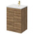 Napoli Tobacco Oak 600mm Floor Standing Vanity Unit with 1 Tap Hole Basin and 2 Doors with Brushed Brass Handles Right Hand View