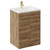 Napoli Tobacco Oak 600mm Floor Standing Vanity Unit with 1 Tap Hole Basin and 2 Doors with Brushed Brass Handles Left Hand View