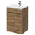 Napoli Tobacco Oak 600mm Floor Standing Vanity Unit with 1 Tap Hole Basin and 2 Doors with Matt Black Handles Right Hand View