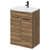 Napoli Tobacco Oak 600mm Floor Standing Vanity Unit with 1 Tap Hole Curved Basin and 2 Doors with Gunmetal Grey Handles Right Hand View