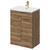 Napoli Tobacco Oak 600mm Floor Standing Vanity Unit with 1 Tap Hole Curved Basin and 2 Doors with Brushed Brass Handles Right Hand View