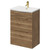 Napoli Tobacco Oak 600mm Floor Standing Vanity Unit with 1 Tap Hole Curved Basin and 2 Drawers with Brushed Brass Handles Right Hand View