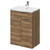 Napoli Tobacco Oak 600mm Floor Standing Vanity Unit with 1 Tap Hole Curved Basin and 2 Doors with Chrome Handles Right Hand View