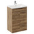 Napoli Tobacco Oak 600mm Floor Standing Vanity Unit with 1 Tap Hole Curved Basin and 2 Doors with Chrome Handles Left Hand View