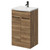 Napoli Tobacco Oak 500mm Floor Standing Vanity Unit with 1 Tap Hole Curved Basin and 2 Doors with Gunmetal Grey Handles Right Hand View