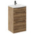Napoli Tobacco Oak 500mm Floor Standing Vanity Unit with 1 Tap Hole Curved Basin and 2 Drawers with Gunmetal Grey Handles Left Hand View