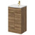 Napoli Tobacco Oak 500mm Floor Standing Vanity Unit with 1 Tap Hole Curved Basin and 2 Doors with Brushed Brass Handles Right Hand View