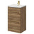 Napoli Tobacco Oak 500mm Floor Standing Vanity Unit with 1 Tap Hole Curved Basin and 2 Drawers with Brushed Brass Handles Right Hand View