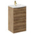 Napoli Tobacco Oak 500mm Floor Standing Vanity Unit with 1 Tap Hole Curved Basin and 2 Drawers with Brushed Brass Handles Left Hand View