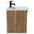 Napoli Tobacco Oak 500mm Wall Mounted Vanity Unit with 1 Tap Hole Curved Basin and Single Drawer with Matt Black Handle View from Side