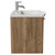 Napoli Tobacco Oak 500mm Wall Mounted Vanity Unit with 1 Tap Hole Curved Basin and Single Drawer with Chrome Handle View from Side