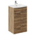 Napoli Tobacco Oak 500mm Floor Standing Vanity Unit with 1 Tap Hole Curved Basin and 2 Doors with Chrome Handles Left Hand View