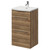 Napoli Tobacco Oak 500mm Floor Standing Vanity Unit with 1 Tap Hole Curved Basin and 2 Drawers with Chrome Handles Right Hand View
