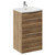 Napoli Tobacco Oak 500mm Floor Standing Vanity Unit with 1 Tap Hole Curved Basin and 2 Drawers with Chrome Handles Left Hand View