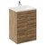 Napoli Tobacco Oak 600mm Floor Standing Vanity Unit with 1 Tap Hole Basin and 2 Doors with Chrome Handles Left Hand View