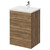 Napoli Tobacco Oak 600mm Floor Standing Vanity Unit with 1 Tap Hole Basin and 2 Drawers with Chrome Handles Right Hand View