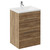 Napoli Tobacco Oak 600mm Floor Standing Vanity Unit with 1 Tap Hole Basin and 2 Drawers with Chrome Handles Left Hand View
