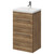 Napoli Tobacco Oak 500mm Floor Standing Vanity Unit with 1 Tap Hole Basin and 2 Drawers with Chrome Handles Right Hand View