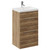 Napoli Tobacco Oak 500mm Floor Standing Vanity Unit with 1 Tap Hole Basin and 2 Drawers with Chrome Handles Left Hand View