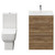 Napoli Tobacco Oak 600mm Vanity Unit and Toilet Suite including Tacoma Close Coupled Toilet and Floor Standing Vanity Unit with 2 Drawers and Chrome Handles View from Front