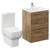 Napoli Tobacco Oak 600mm Vanity Unit and Toilet Suite including Tacoma Close Coupled Toilet and Floor Standing Vanity Unit with 2 Drawers and Chrome Handles Left Hand View