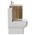 Napoli Tobacco Oak 600mm Vanity Unit and Toilet Suite including Tacoma Close Coupled Toilet and Floor Standing Vanity Unit with 2 Drawers and Chrome Handles View from Side