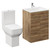 Napoli Tobacco Oak 600mm Vanity Unit and Toilet Suite including Tacoma Close Height Toilet and Floor Standing Vanity Unit with 2 Doors and Chrome Handles Left Hand View