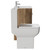 Napoli Tobacco Oak 600mm Vanity Unit and Toilet Suite including Tacoma Close Height Toilet and Floor Standing Vanity Unit with 2 Doors and Chrome Handles View from Side